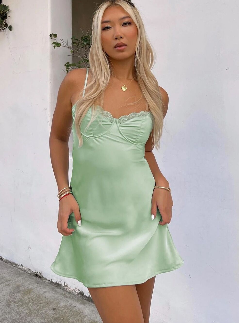 NWT Princess Polly Moniz Lace Bustier Corset Mini Dress Sage Size US 12 Large